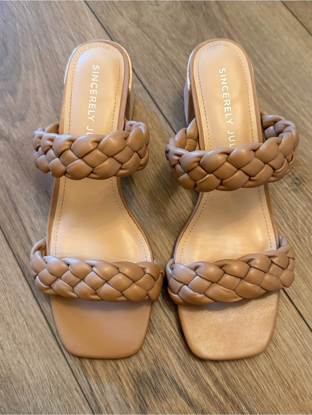 Sincerely Jules Brown Onyx Braided Block Heels SIZE 8.5